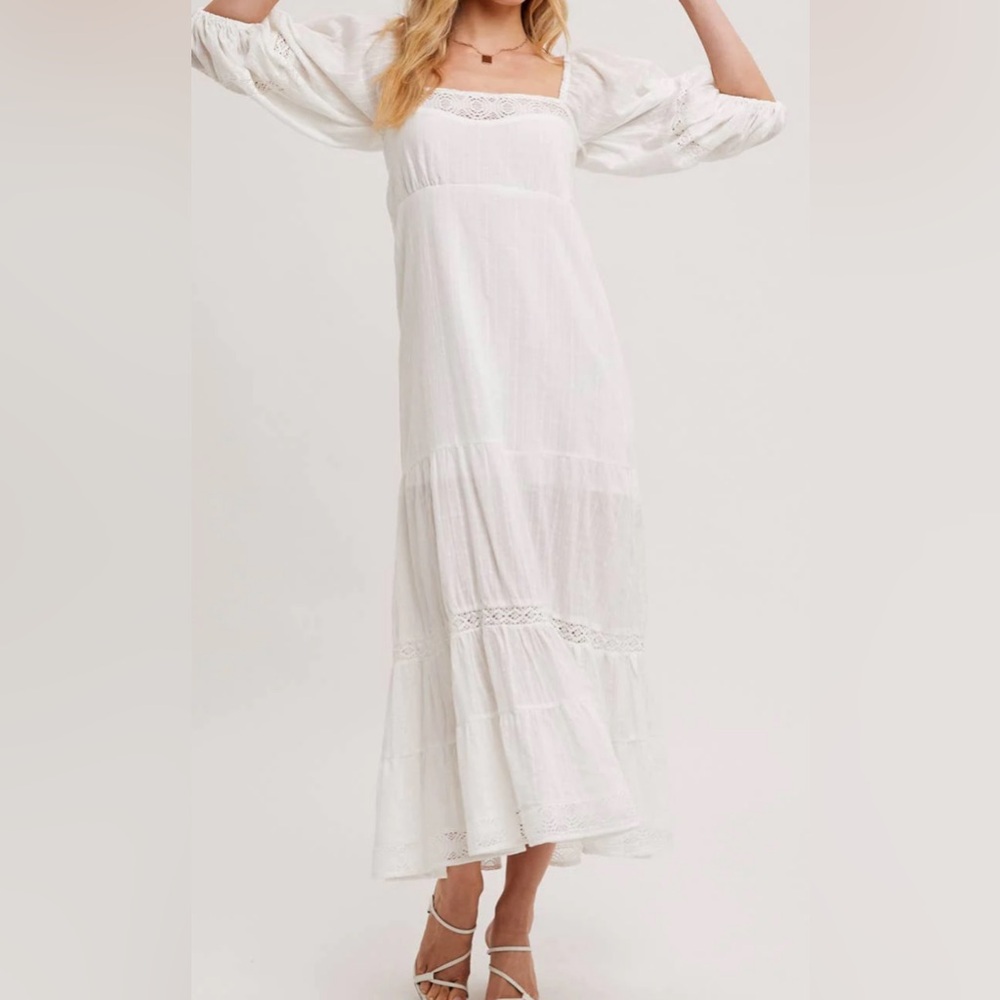 Free People white crochet dress
